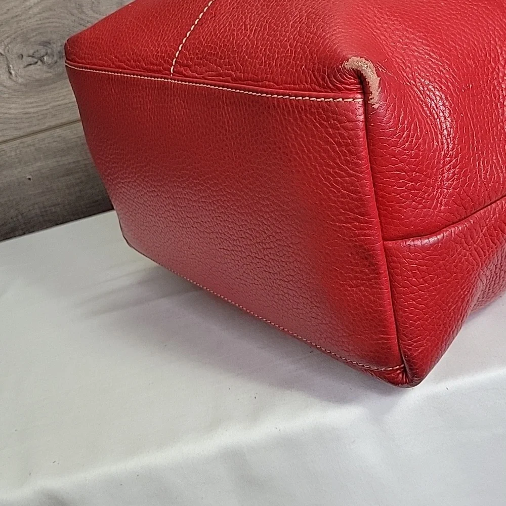 Large Dooney & Bourke Red Pebble Leather Women's Bag
